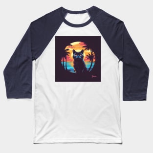 Retro Cat Shirt Baseball T-Shirt